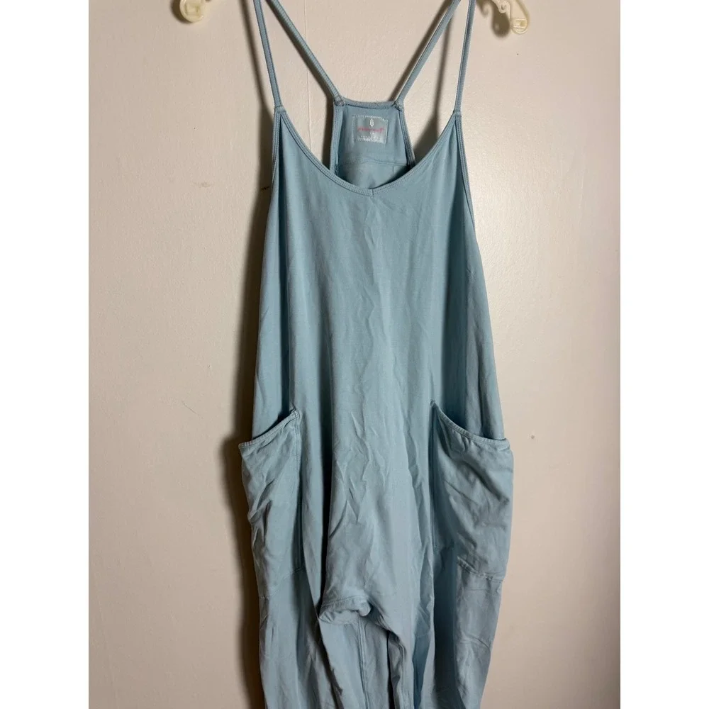 Free People FP Movement Hot Shot Onesie Light Blue Slouchy Jumpsuit Small - Picture 7 of 8